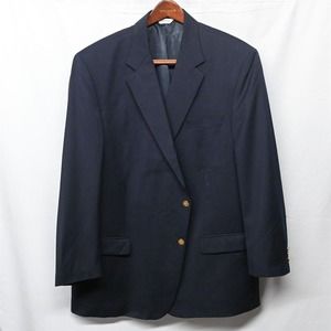 Joseph Feiss 50 Tall Navy‎ Blue Gold 2 Button Blazer Suit Jacket Sport Coat